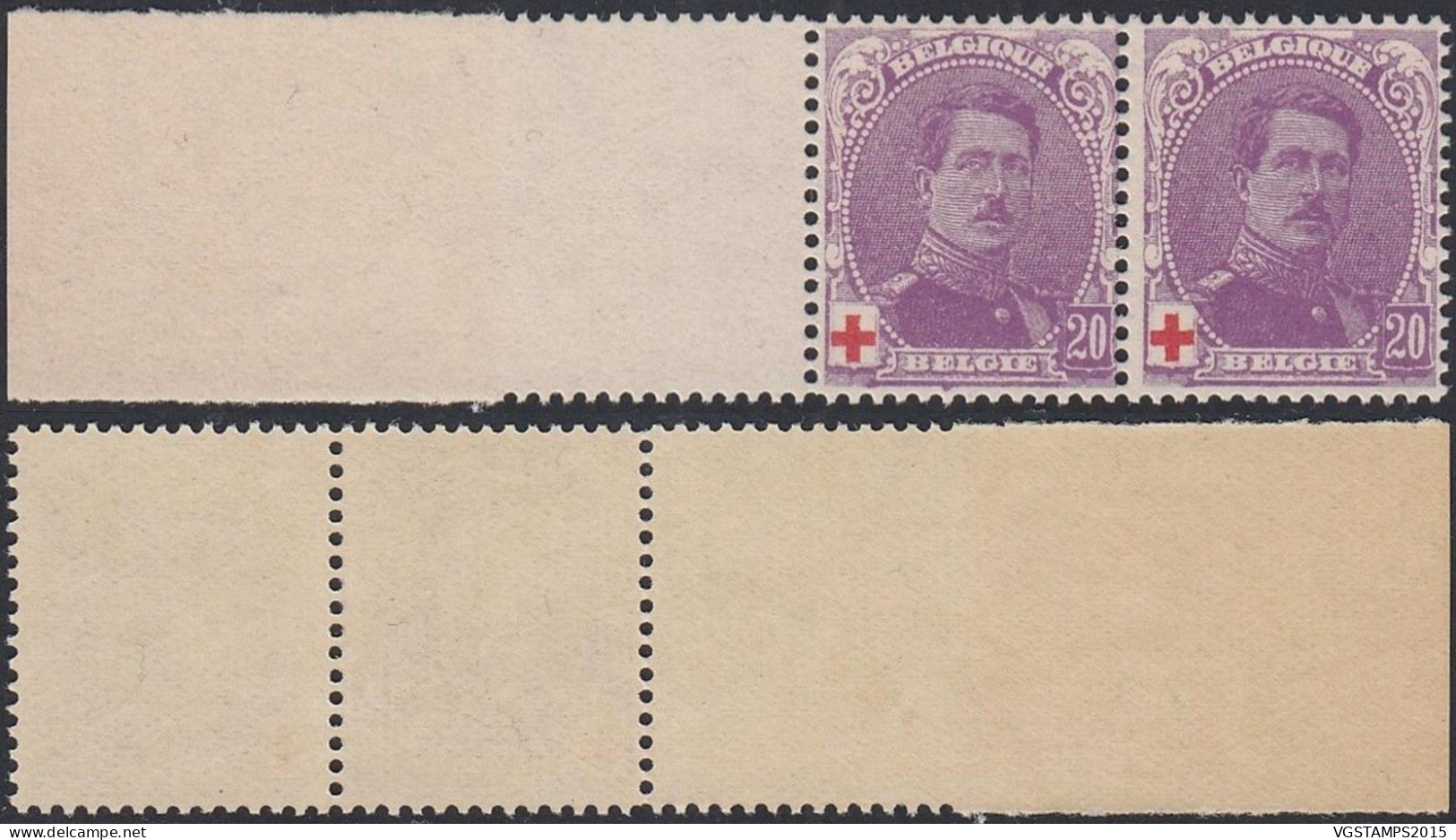 Belgique 1914 - Timbres Neufs. COB Nr.: 131.Mi. Nr.: 109.Type I Et II Se Tenant RARE¡¡¡ EB)  AR-02207 - 1914-1915 Croix-Rouge