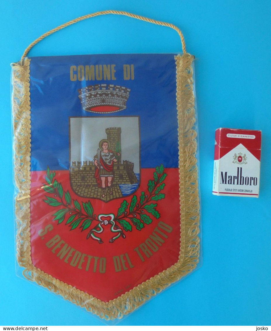 COMUNE DI SAN BENEDETTO DEL TRONTO Italy Vintage Pennant VERY LARGE SIZE IN ORIGINAL PACKGAGING Italia Gagliardetto Flag - Sonstige & Ohne Zuordnung