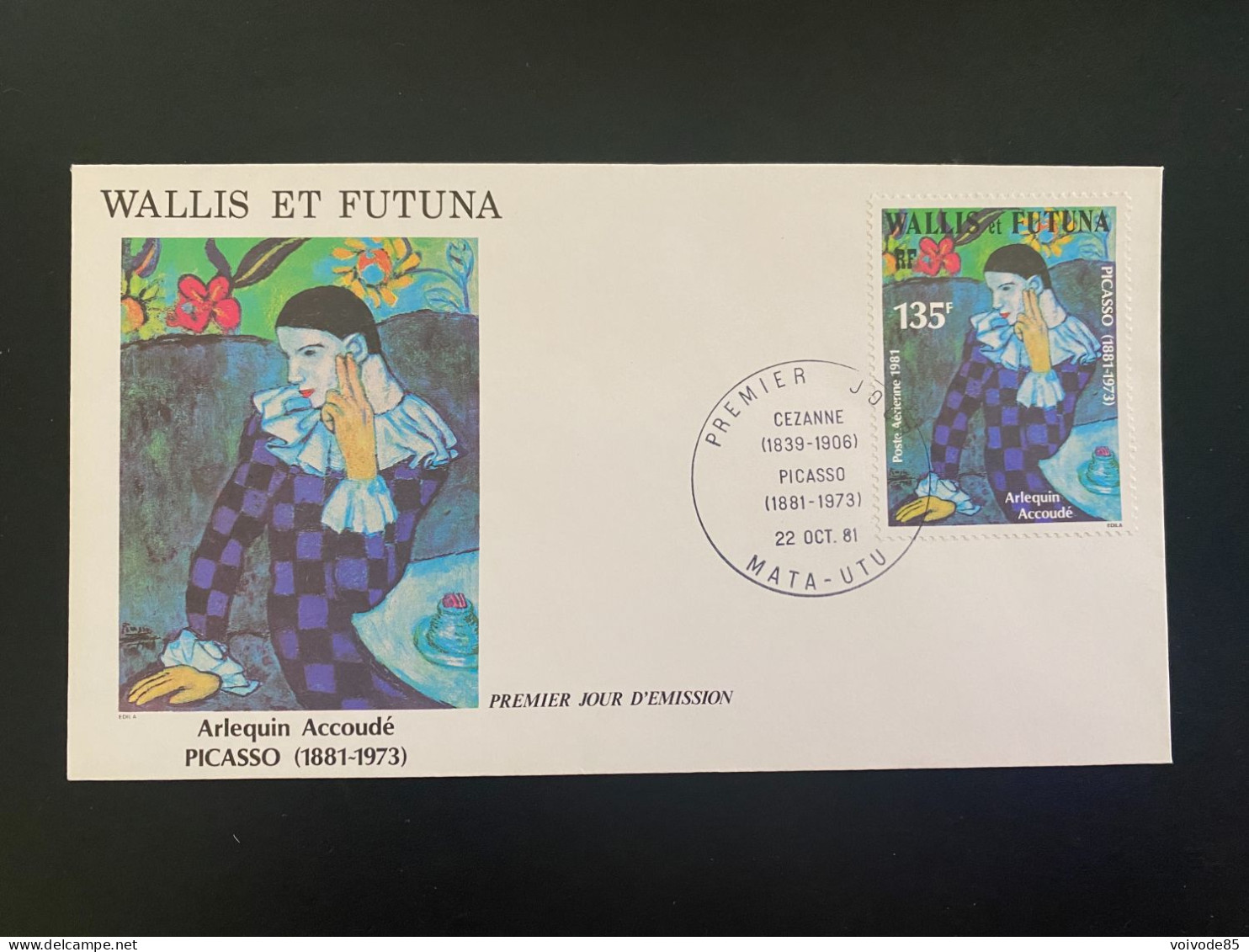 Enveloppe 1er Jour "Pablo Picasso - Arlequin Accoudé" 22/10/1981 - PA111 - Wallis Et Futuna - FDC