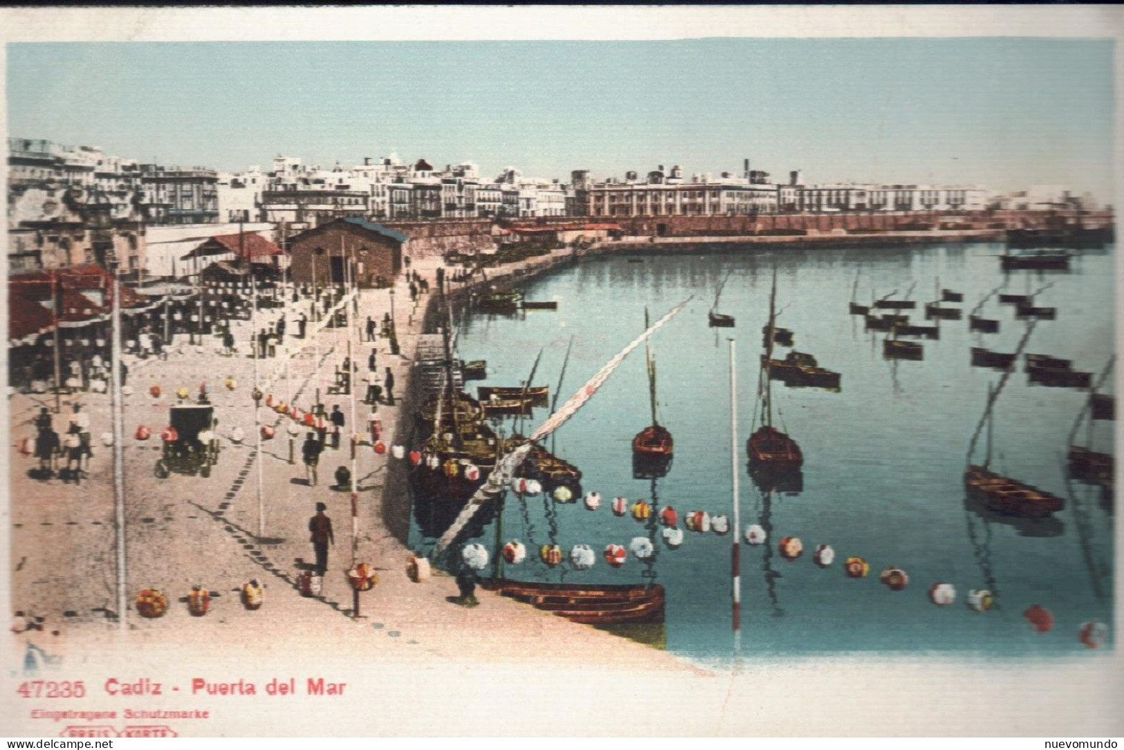 Cádiz. Puerta Del Mar.P.Z.Foto Realizada Posiblemente El Día Del Cumpleaños Del Rey Alfonso XIII - Cádiz