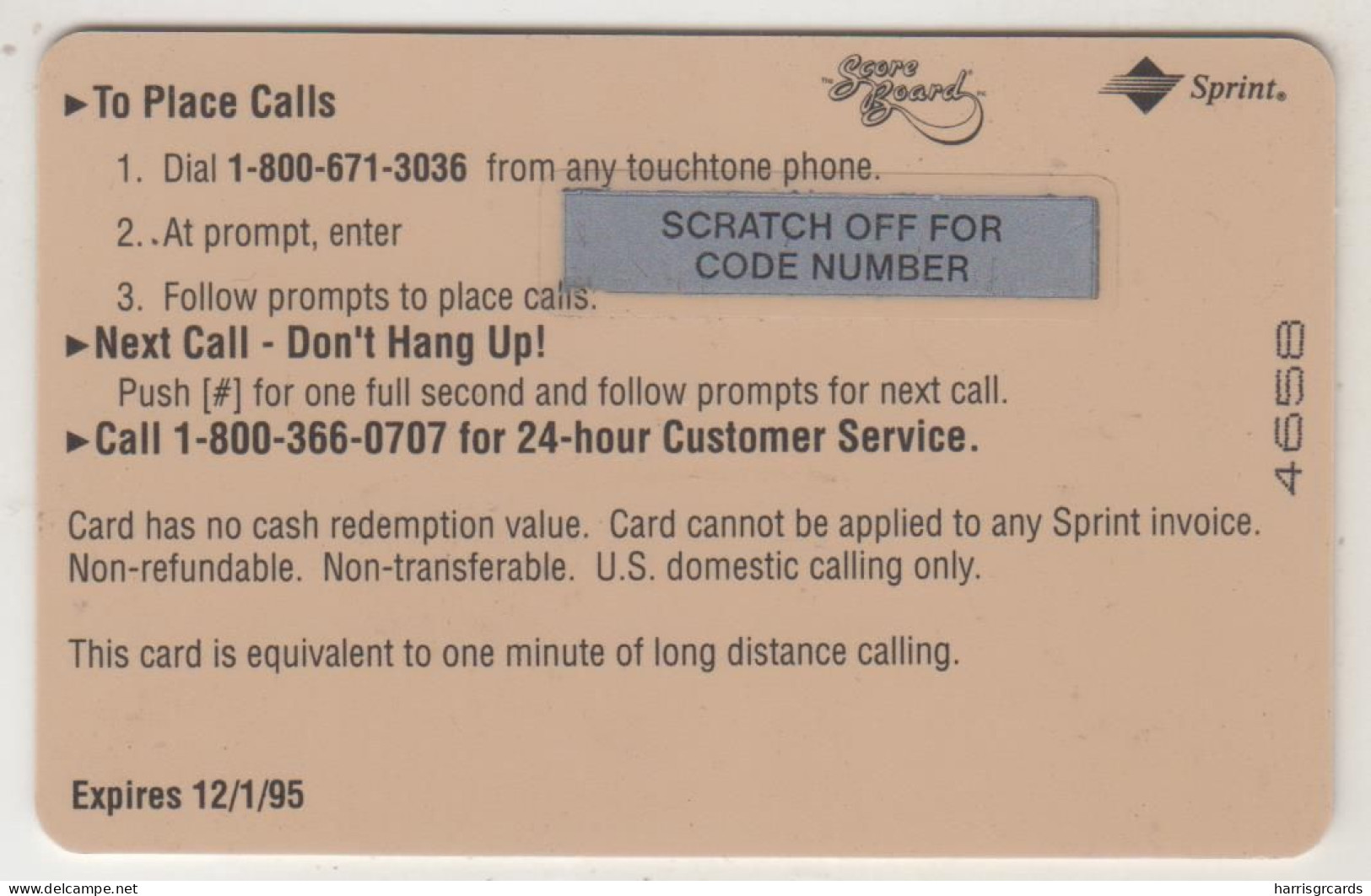 USA - Eric Montross ,Sprint Prepaid Card, Tirage 20.605, 12/94, Mint - Sprint