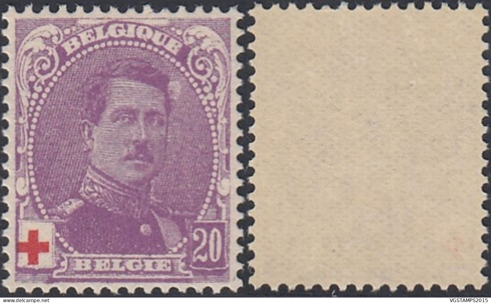 Belgique 1914 - Timbre Neuf. COB Nr.: 131 Avec Variété. Planche 1 Timbre 70. Centrage Parfait¡¡ (+100%)... EB)  AR-02209 - 1914-1915 Rode Kruis