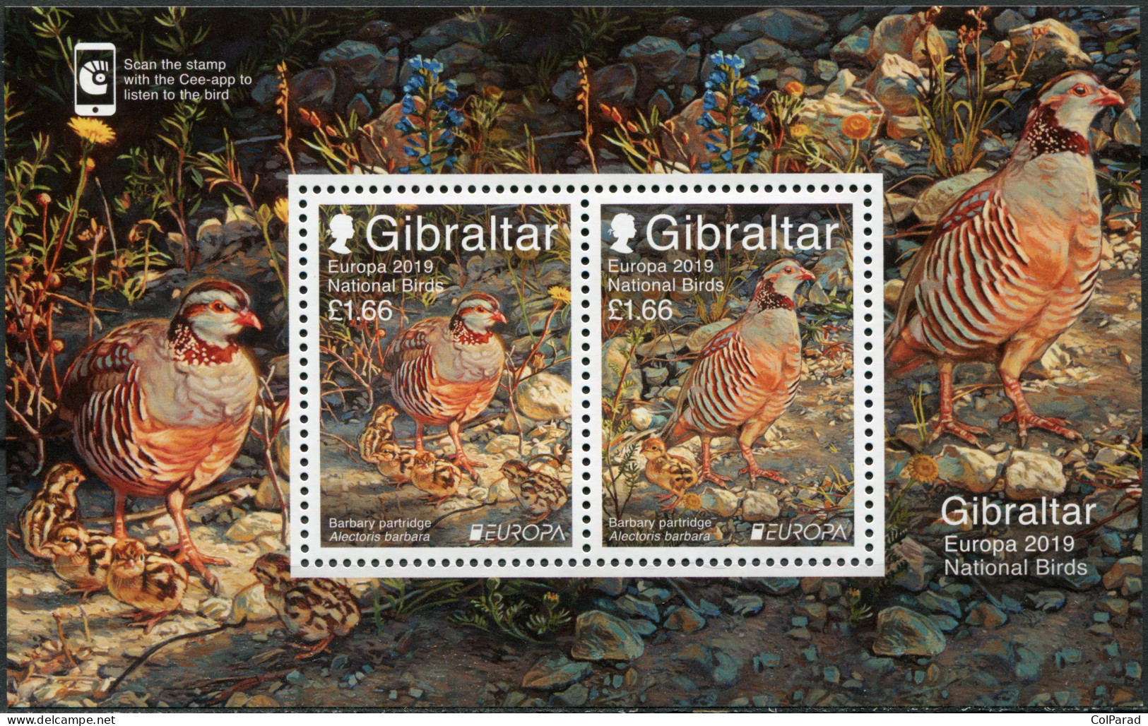 GIBRALTAR - 2019 - SOUVENIR SHEET MNH ** - National Birds - Gibraltar