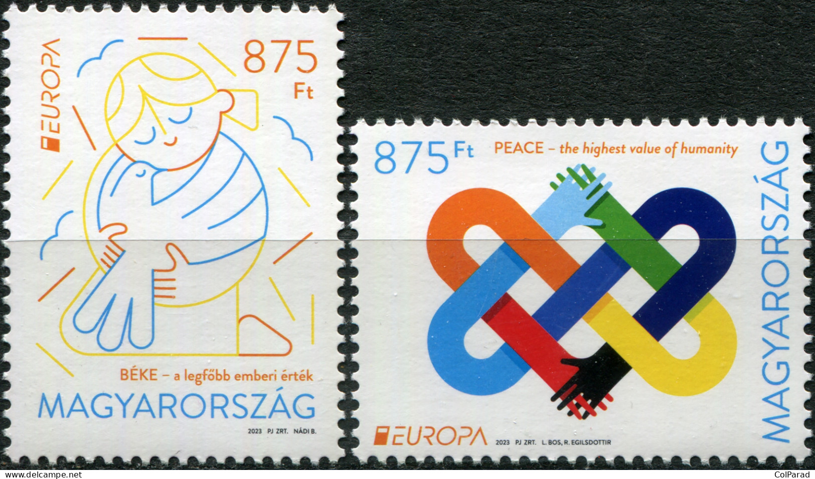 HUNGARY - 2023 - SET OF 2 STAMPS MNH ** - Peace - Humanity's Highest Value - Neufs