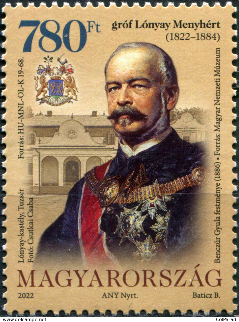 HUNGARY - 2022 - STAMP MNH ** - Count Menyhert Lonyay, Politician - Unused Stamps