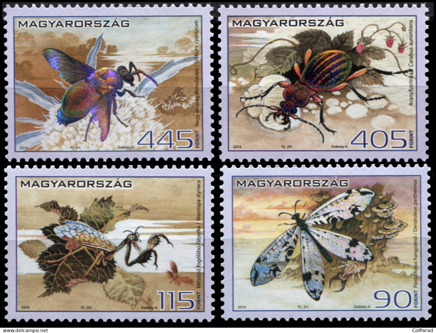 HUNGARY - 2014 - SET OF 4 STAMPS MNH ** - Fauna Of Hungary - Insects - Unused Stamps