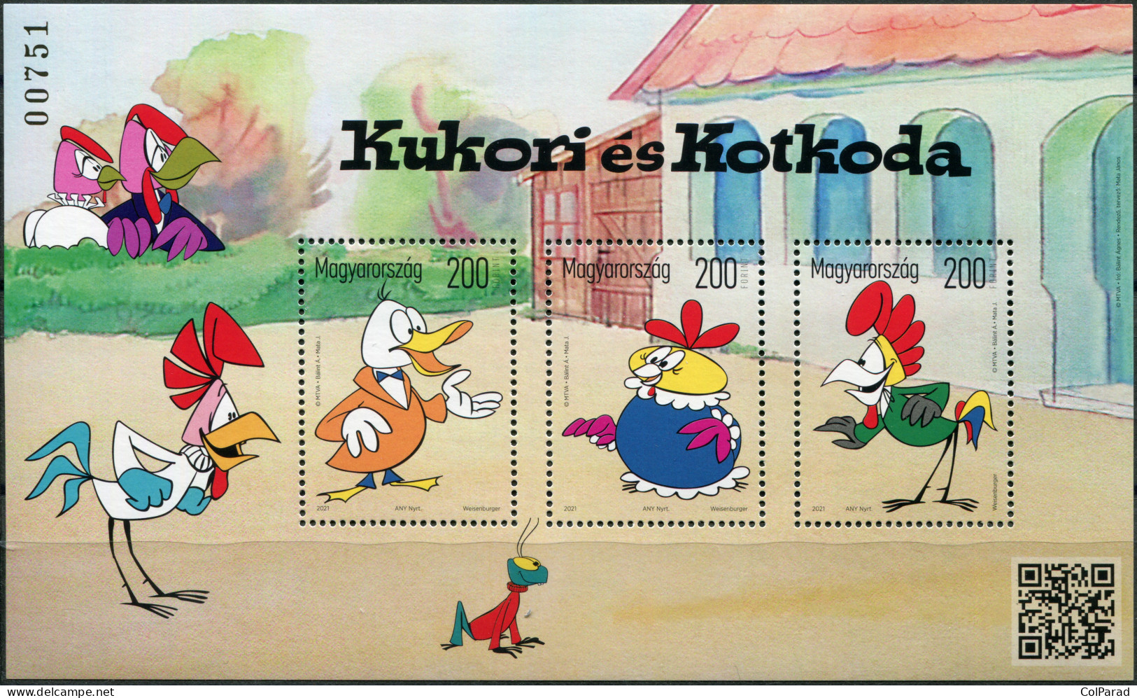 HUNGARY - 2021 - SOUVENIR SHEET MNH ** - Hungarian Cartoons: Kukori And Kotkoda - Ungebraucht