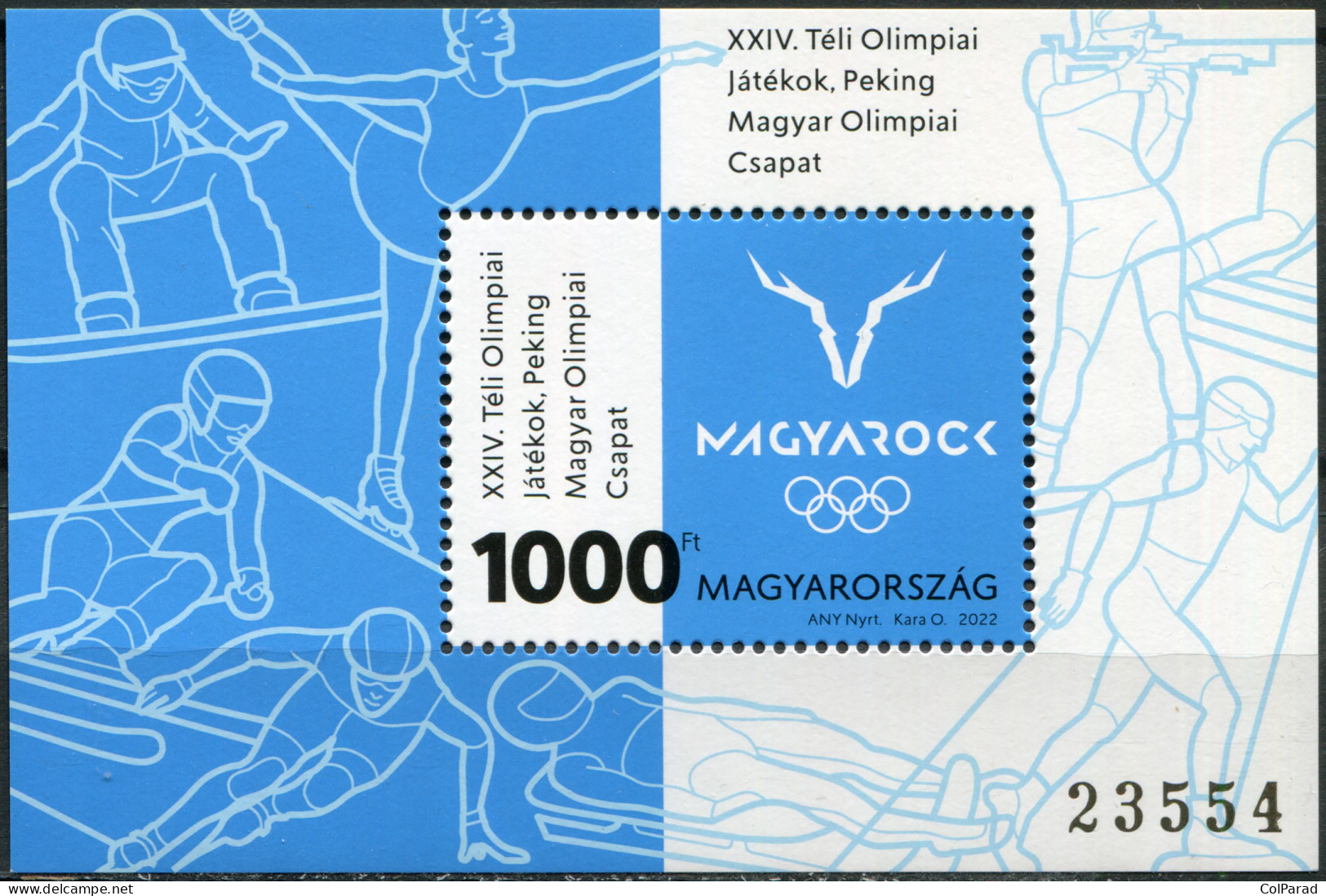 HUNGARY - 2022 - SOUVENIR SHEET MNH ** - Winter Olympic Games, Beijing - Unused Stamps