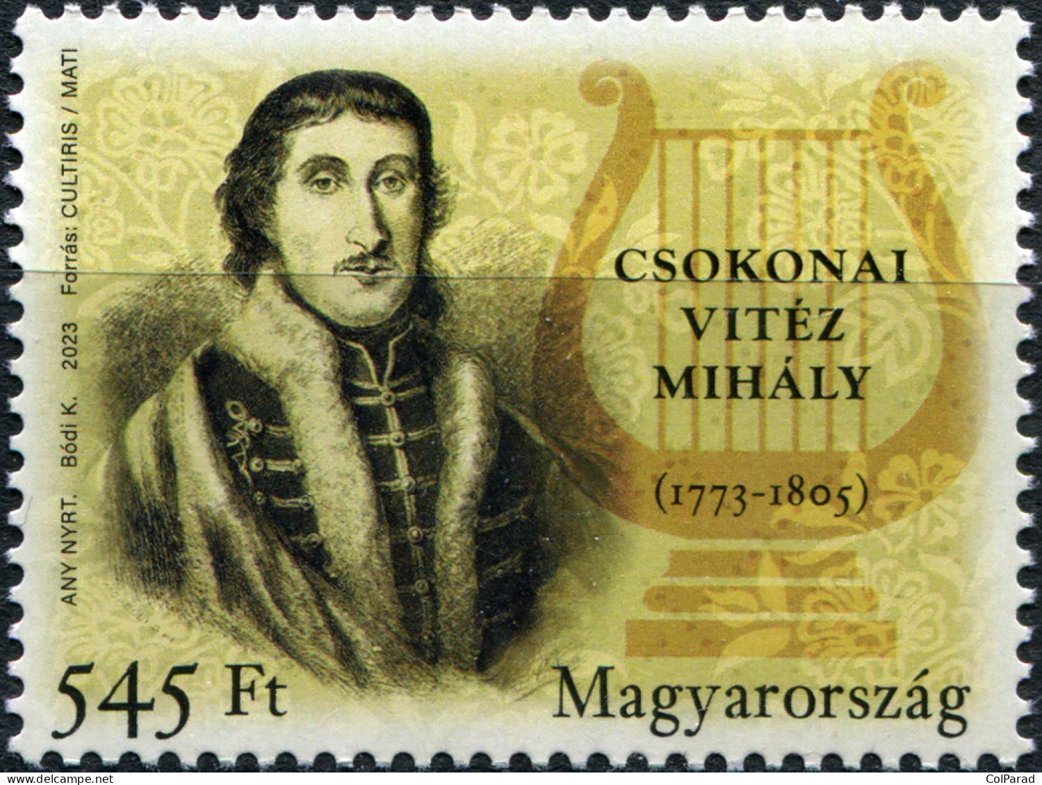 HUNGARY - 2023 - STAMP MNH ** - Mihály Csokonai Vitéz, Poet - Nuovi