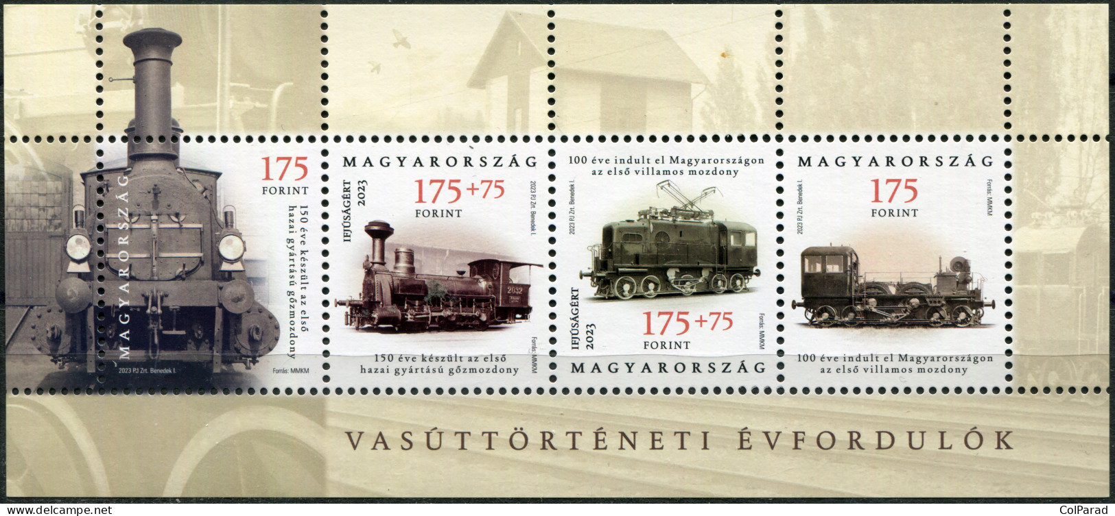 HUNGARY - 2023 - SOUVENIR SHEET MNH ** - Railway History Anniversaries - Ungebraucht