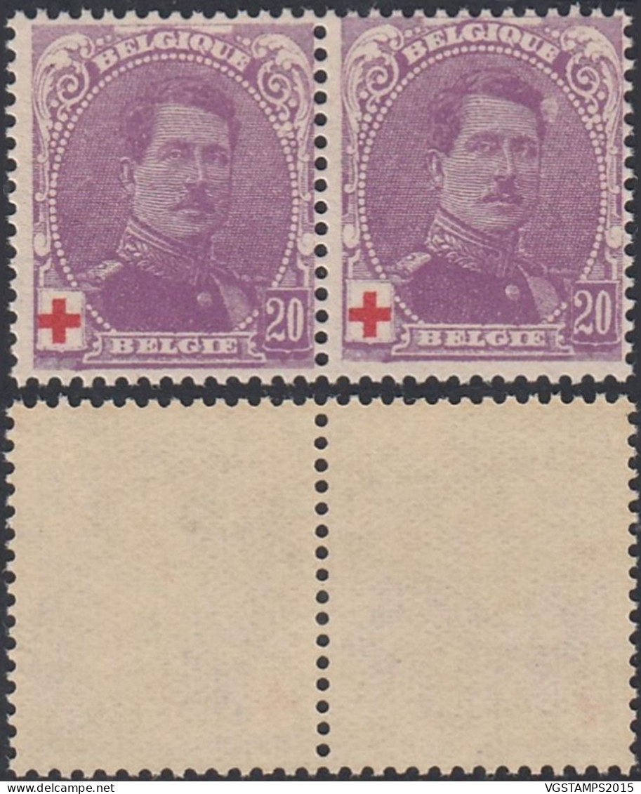 Belgique 1914 - Timbres Neufs. COB Nr.: 131 Dont 1 Avec Variété.Planche 1, Timbre 70. Une Paire. RARE¡¡¡.. EB)  AR-02210 - 1914-1915 Rode Kruis