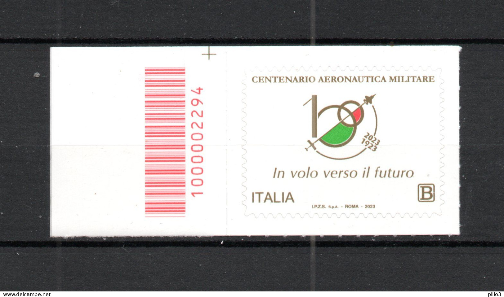 ITALIA :   Centenario Aeronautica Militare  - 1 Val. C/Barre N° 2294  MNH**  Del  23/03/2023 - Bar-code