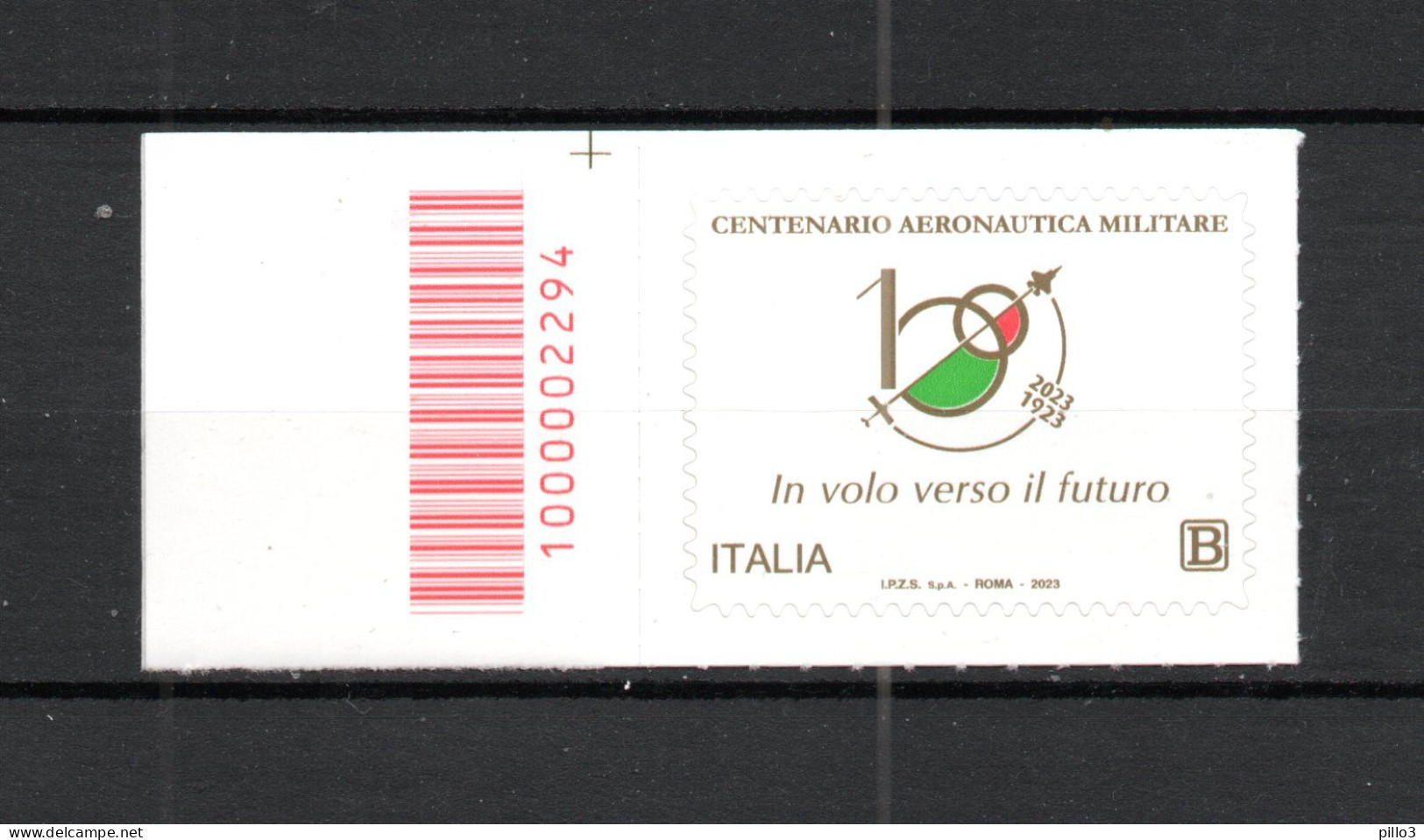 ITALIA :   Centenario Aeronautica Militare  - 1 Val. C/Barre N° 2294  MNH**  Del  23/03/2023 - Code-barres