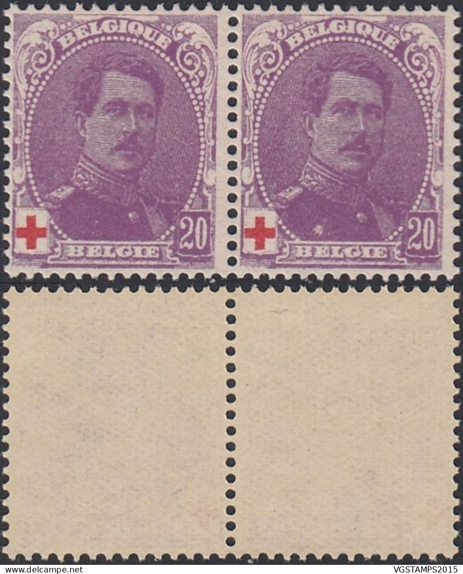 Belgique 1914 - Timbres Neufs. COB Nr.: 131a Dont 1 Avec Variété.Planche 2, Timbre 92.Une Paire. RARE¡¡¡. EB)  AR-02211 - 1914-1915 Croix-Rouge