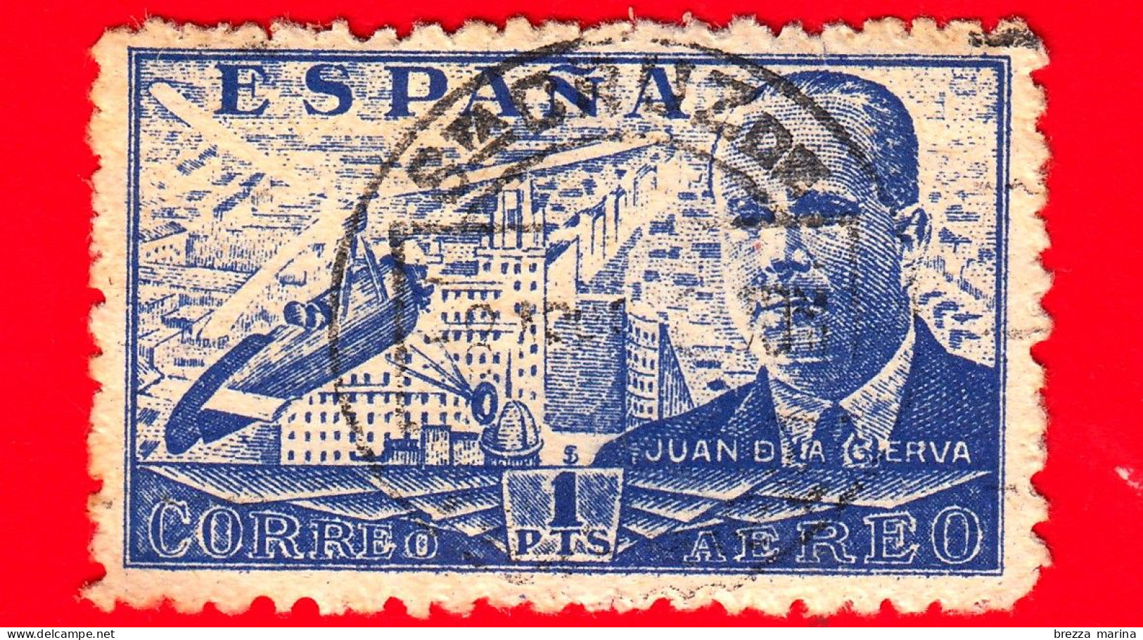 SPAGNA - Usato - 1939 - Juan De La Cierva Y Codorníu - 1 P. Aerea - Used Stamps