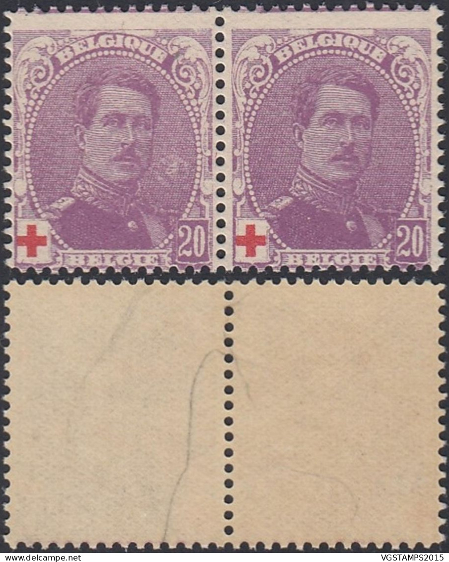 Belgique 1914 - Timbres Neufs. COB Nr.: 131a Dont 1 Avec Variété.Planche 2, Timbre 121.Une Paire. RARE¡¡¡ EB)  AR-02212 - 1914-1915 Cruz Roja