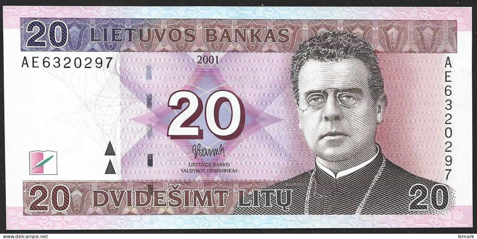 Lithuania 20 Litu 2001 P66 XF/AUNC - Lithuania