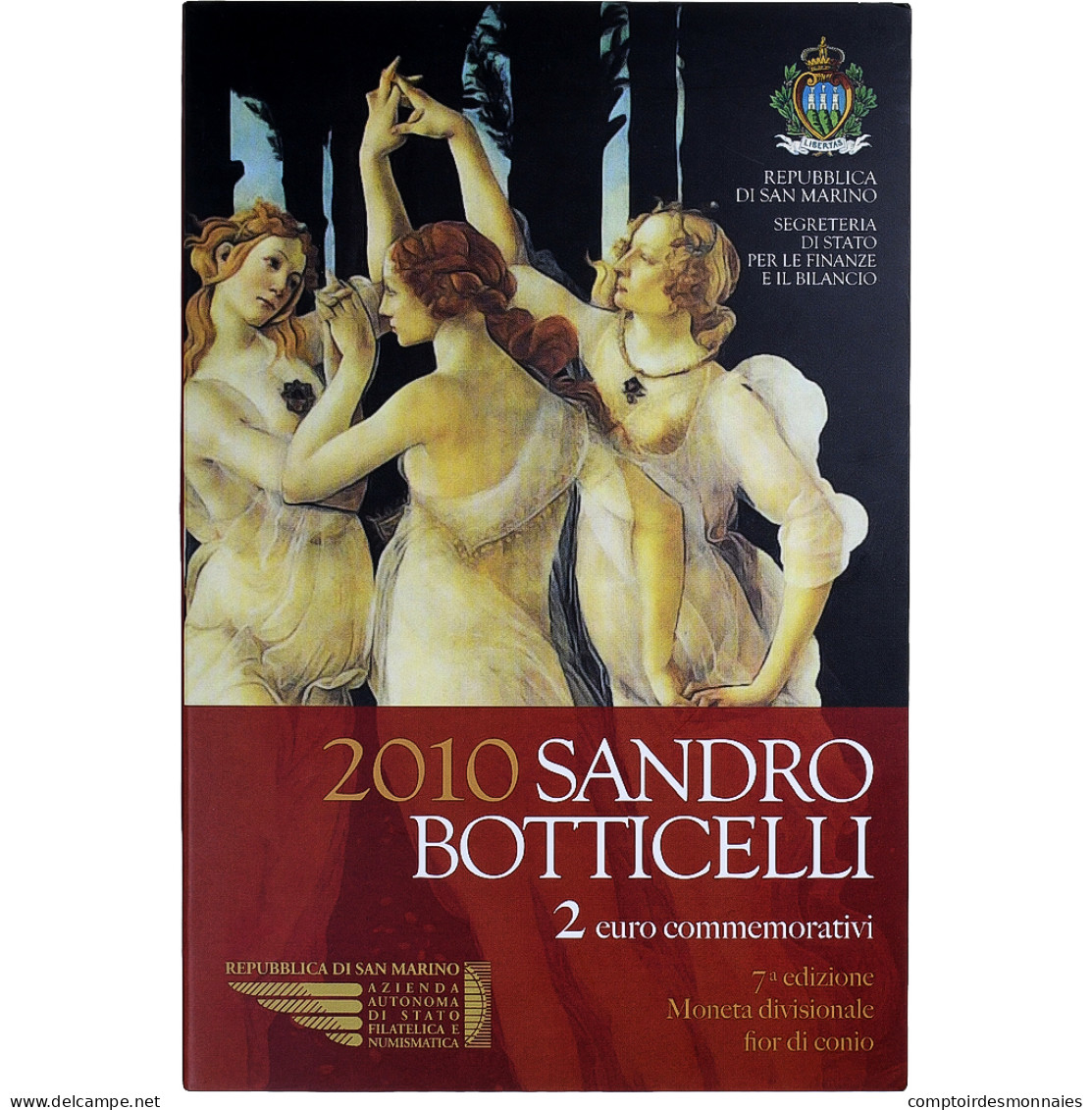 Saint Marin , 2 Euro, Sandro Botticelli, 2009, Rome, FDC, FDC, Bimétallique - San Marino