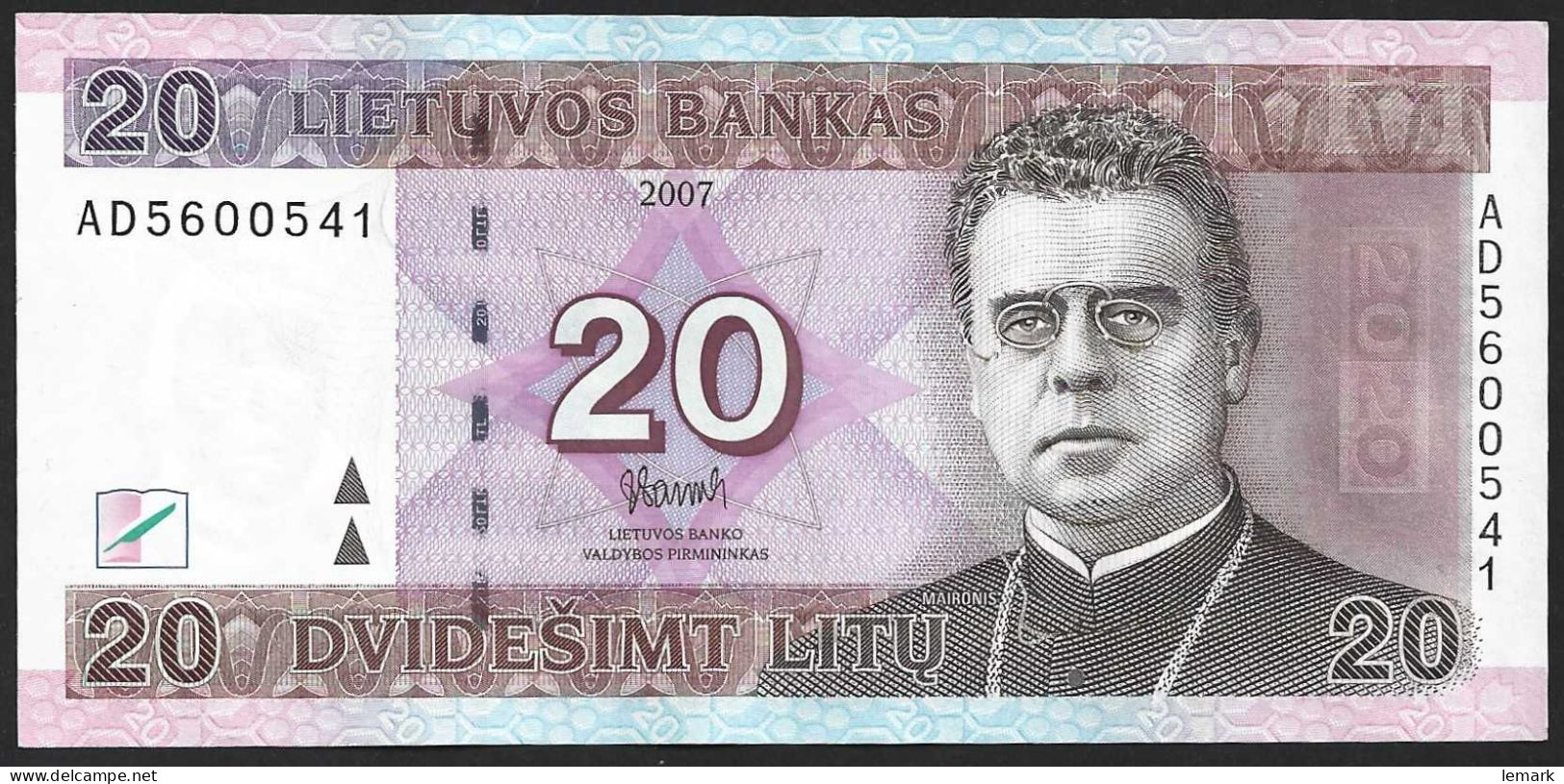 Lithuania 20 Litu 2007 P69 UNC - Lituanie