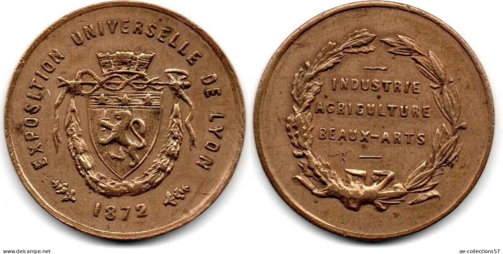 MA 31615  / Lyon Médaille 1872 Exposition Universelle TTB - Professionali / Di Società