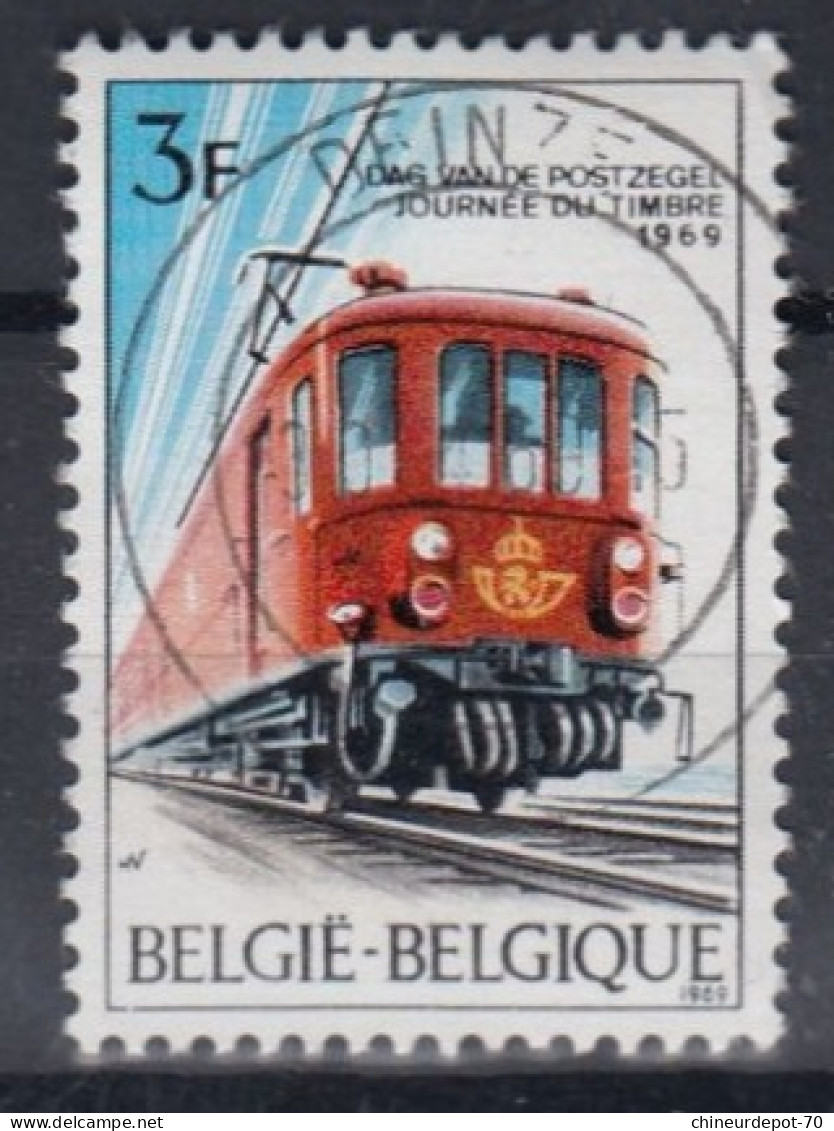 1969 Journée Du Timbre Train Cachet Deinze - Oblitérés