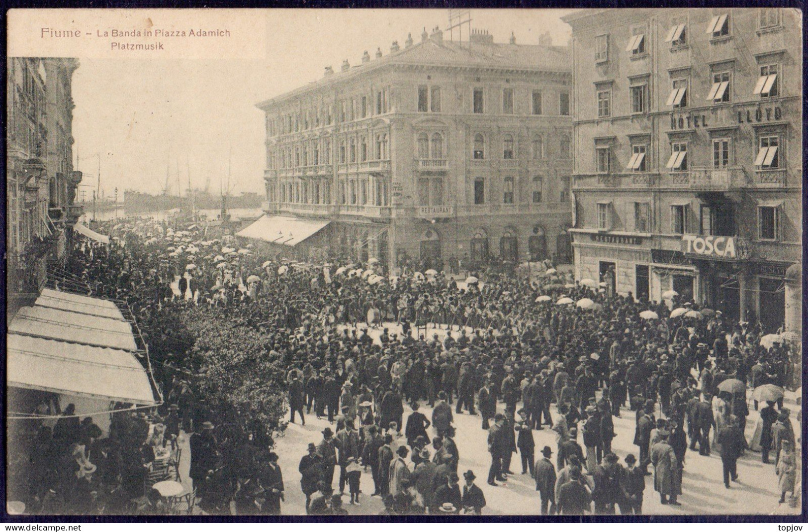 CROATIA - HRVATSKA - FIUME  RIJEKA - PIAZZA ADAMICH + MUSIC ORCHESTRA - Edit Reincke  1633- 1908 - Croazia