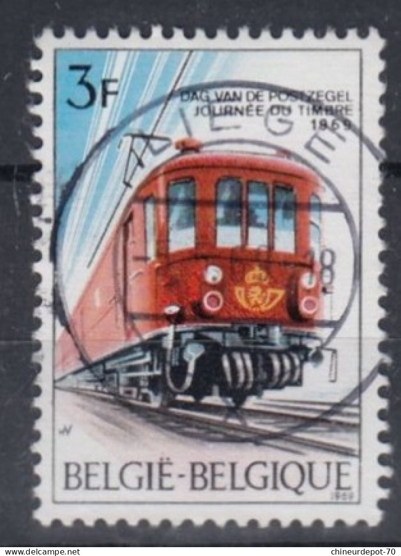 1969 Journée Du Timbre Train Cachet Liege - Usados