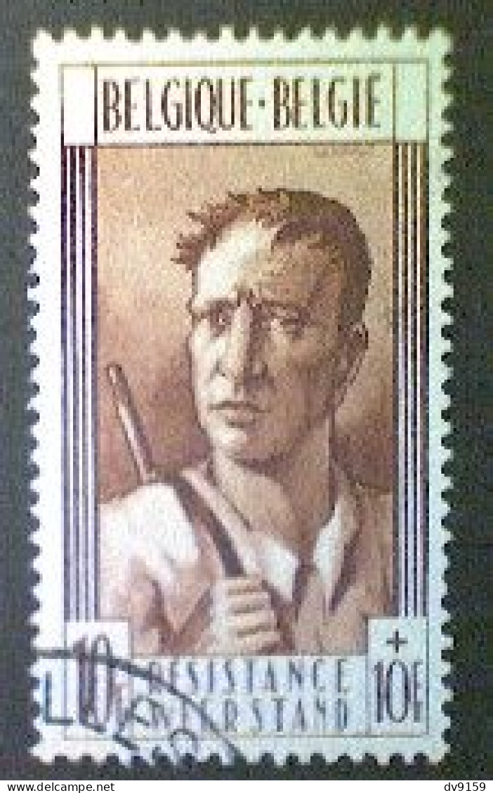 Belgium, Scott #B461, Used (o), 1948, Resistance Fighter, (10+10)frs, Red Brown - Used Stamps