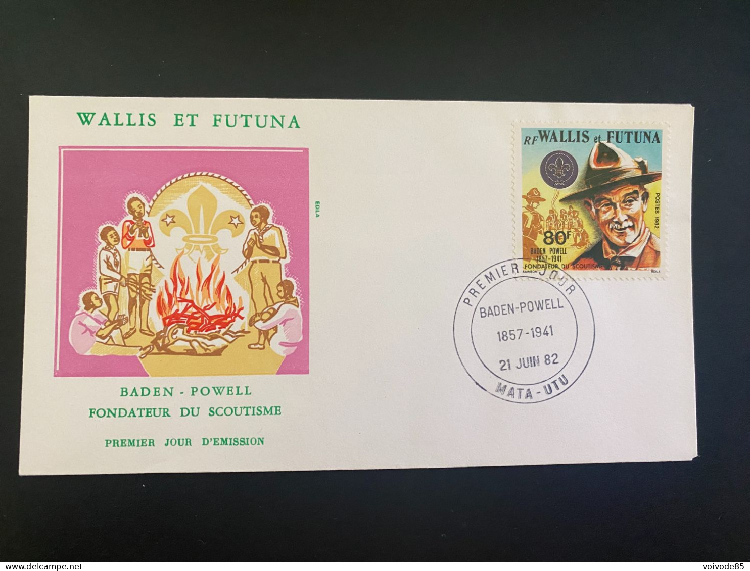 Enveloppe 1er Jour "Scoutisme - Lord Baden Powell" 21/06/1982 - 290 - Wallis Et Futuna - FDC