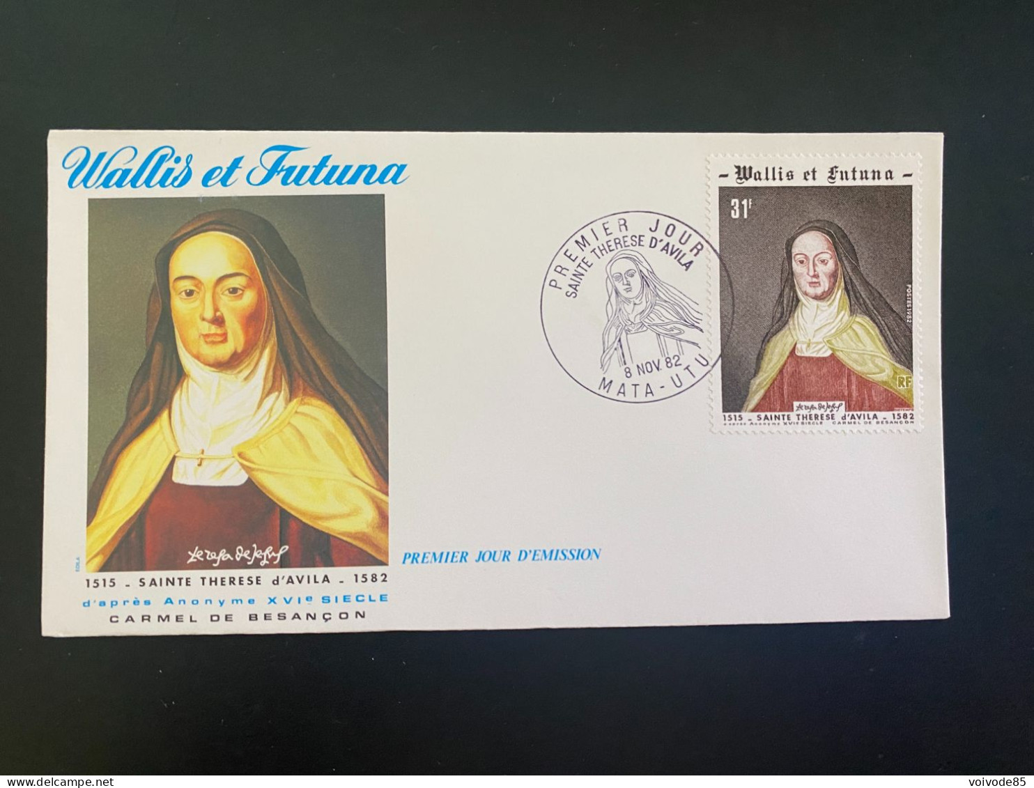 Enveloppe 1er Jour "Sainte Thèrese D'Avila" 08/11/1982 - 301 - Wallis Et Futuna - FDC