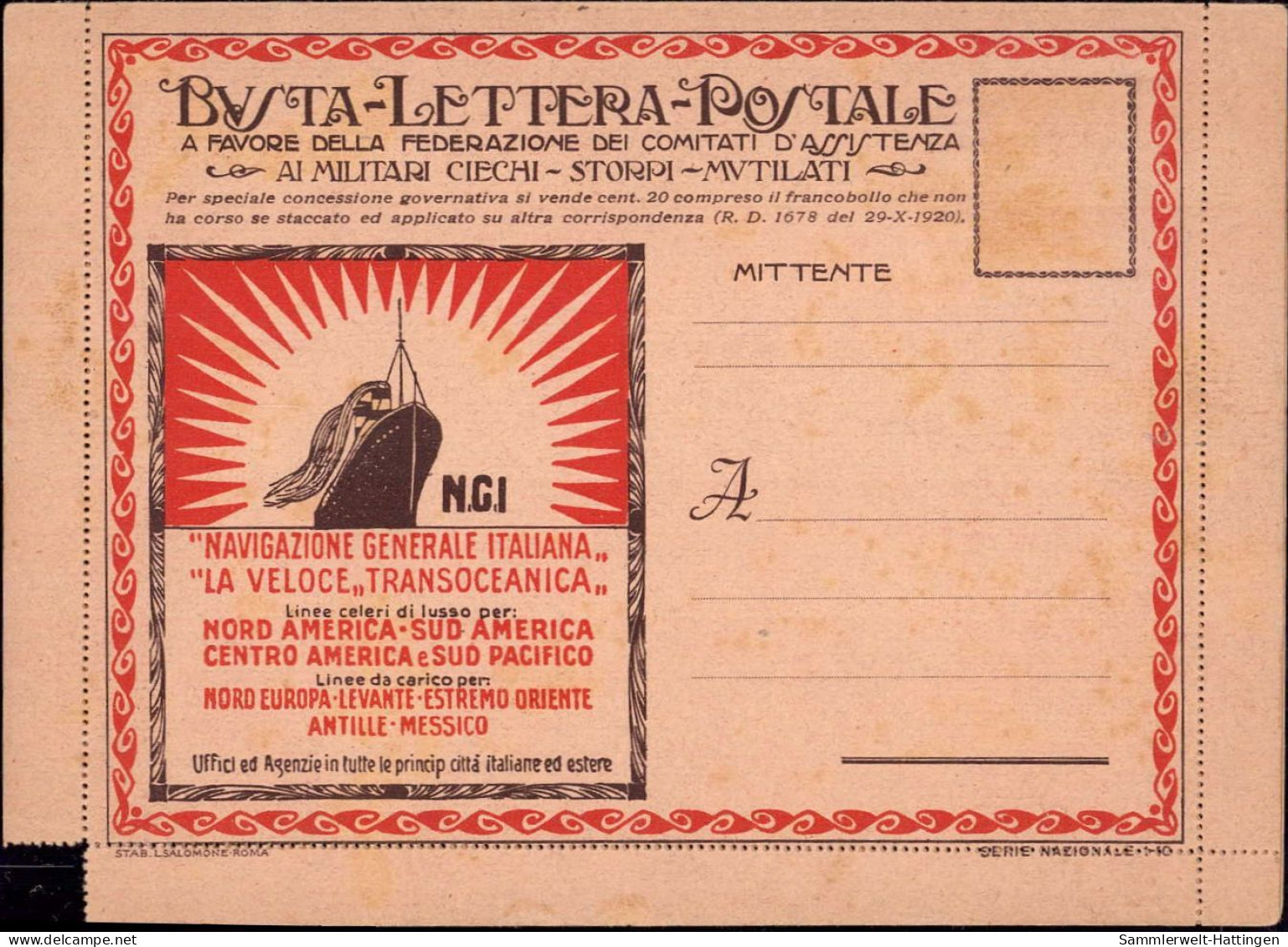 603939 | Busta Lettera Postale, Werbeumschlag BNP Ohne Marke, Schreibmaschine, Schifffahrt, Italia  | - Pubblicitari