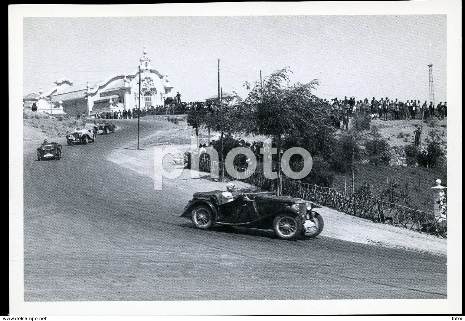 COMEMORATIVE PHOTO POSTCARD RACING CAR MG TC LISBOA PORTUGAL 1934 CARTE POSTALE - Rallye