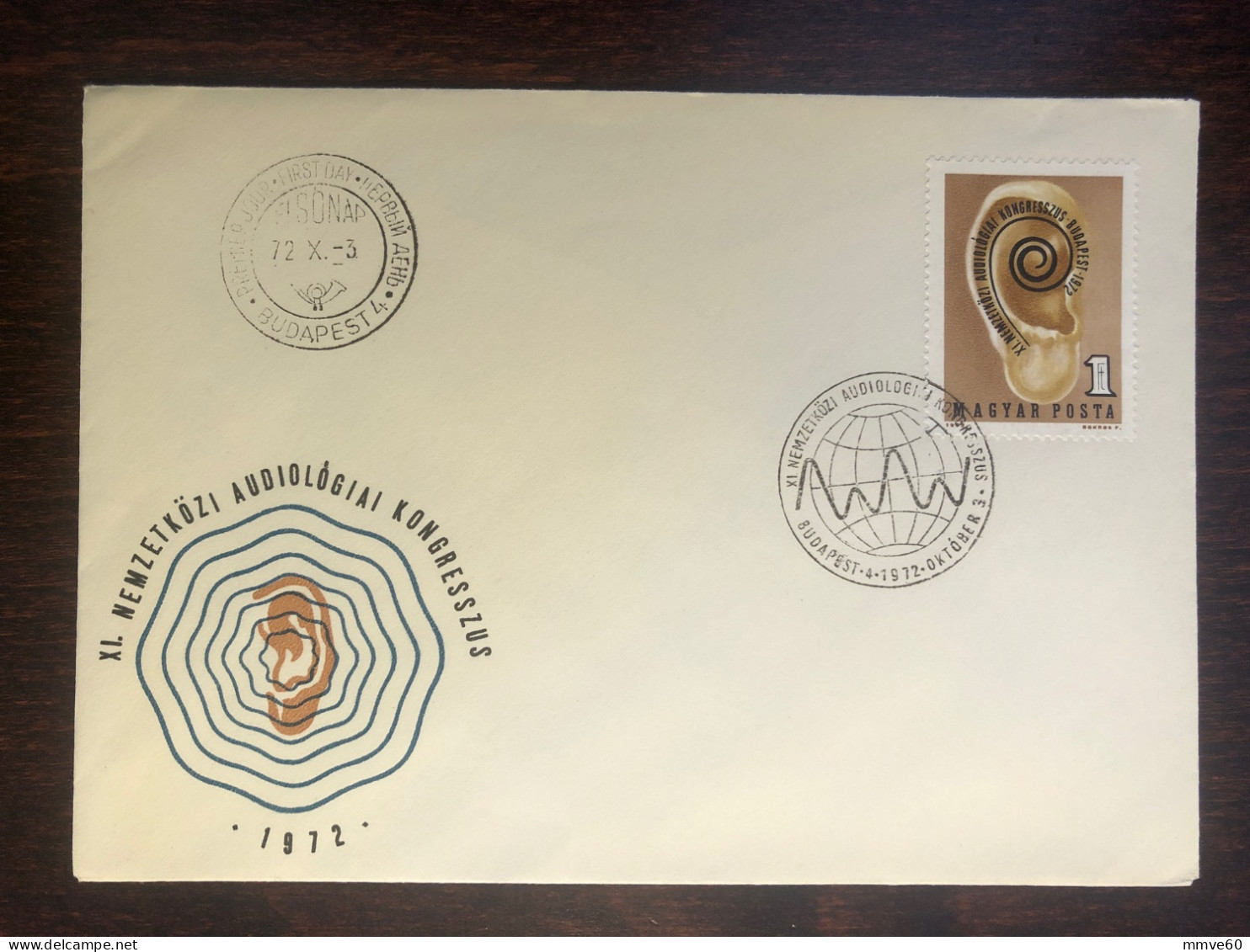 HUNGARY FDC COVER 1972 YEAR DEAF PEOPLE AUDIOLOGY HEALTH MEDICINE STAMPS - FDC