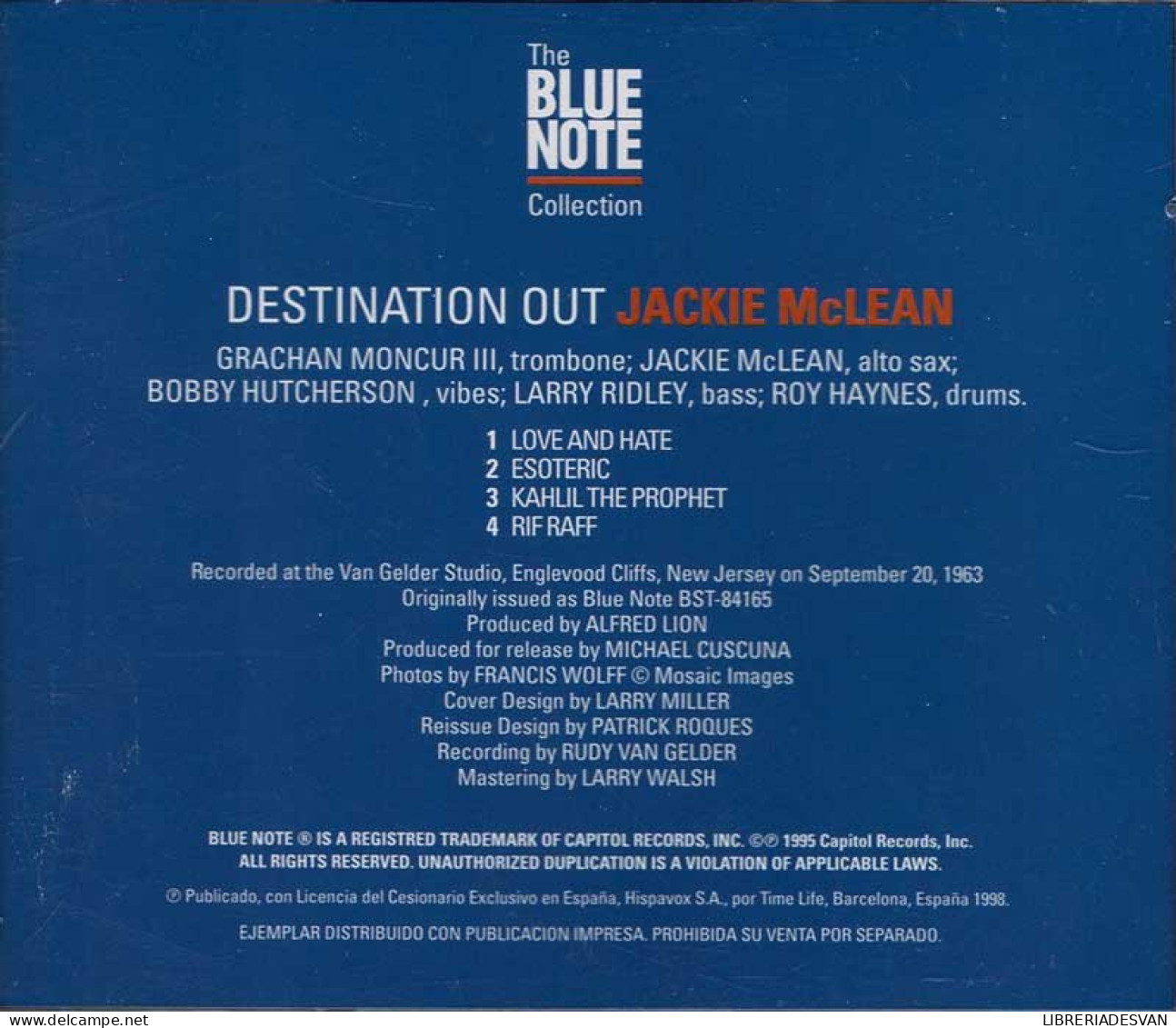 Jackie McLean - Destination Out. CD - Jazz