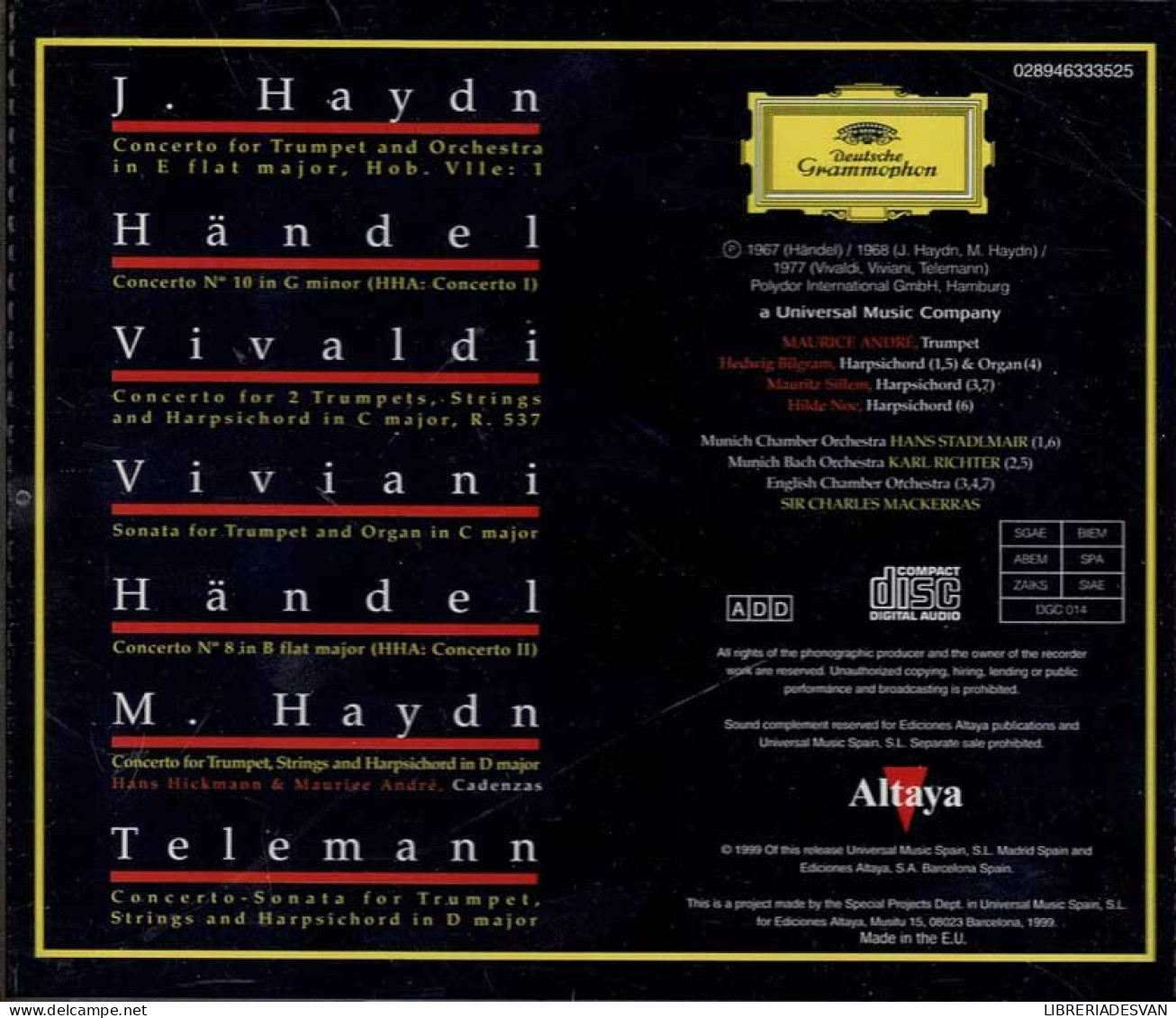 Haydn, Vivaldi, Telemann, Händel - Conciertos Para Trompeta. CD - Clásica