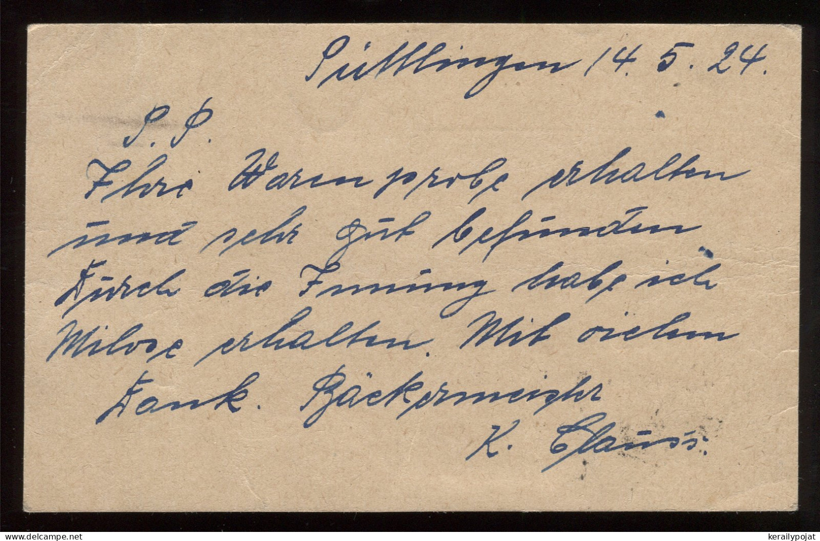 Saargebiet 1924 Sulingen Stationery Card To Kulmbach__(8335) - Ganzsachen