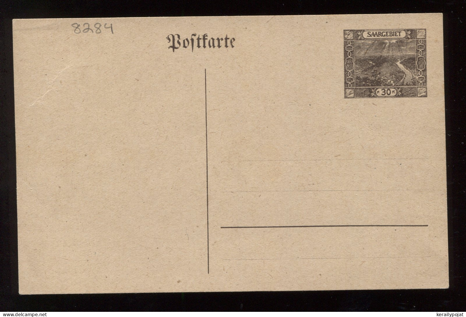 Saargebiet 1920's 30c Unused Stationery Card__(8284) - Postal Stationery