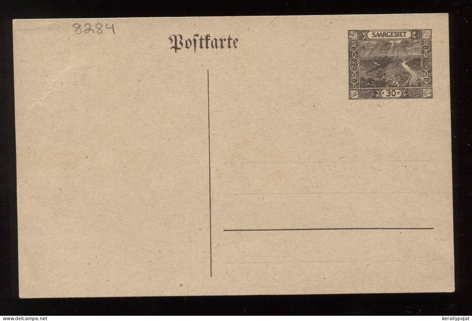 Saargebiet 1920's 30c Unused Stationery Card__(8284) - Ganzsachen