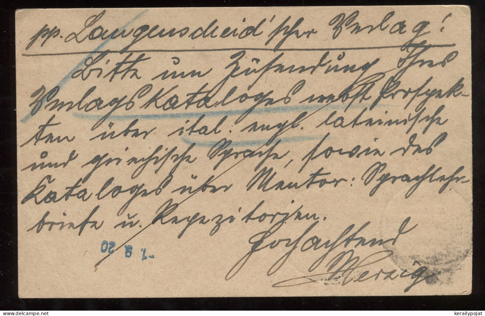 Saargebiet 1920 Saarbrucken Stationery Card To Berlin__(8322) - Postwaardestukken