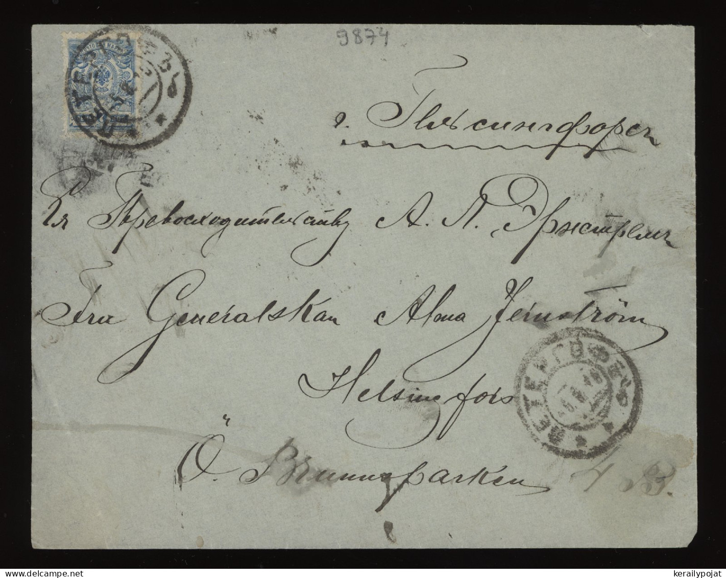 Russia 1910 7k Blue Cover To Finland__(9874) - Lettres & Documents