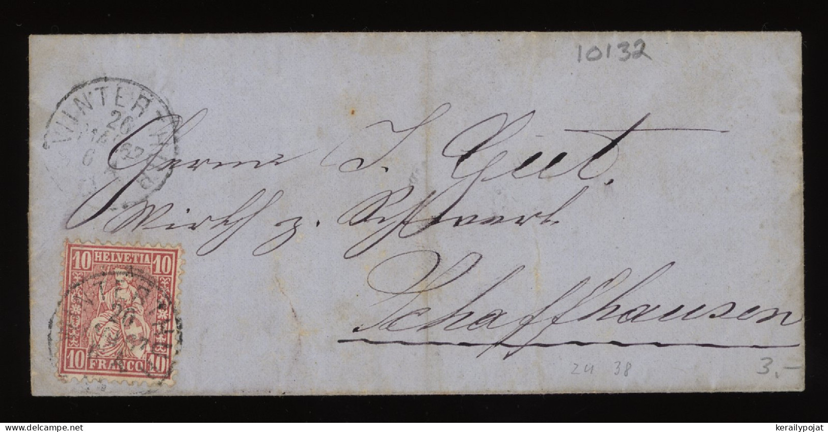 Switzerland 1867 Winterthur Letter To Schaffhausen__(10132) - Brieven En Documenten