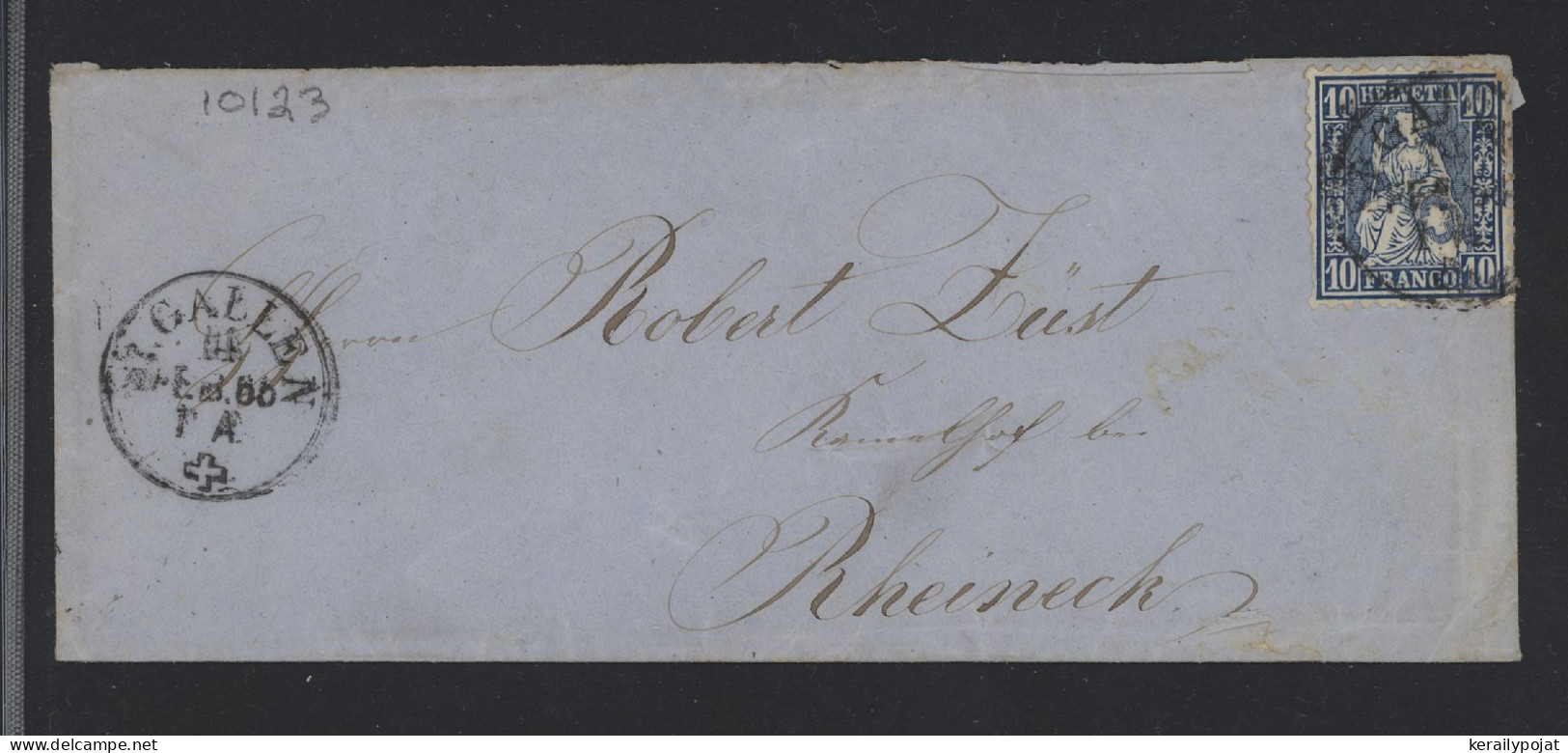 Switzerland 1866 St.Gallen Letter To Rheineck__(10123) - Covers & Documents