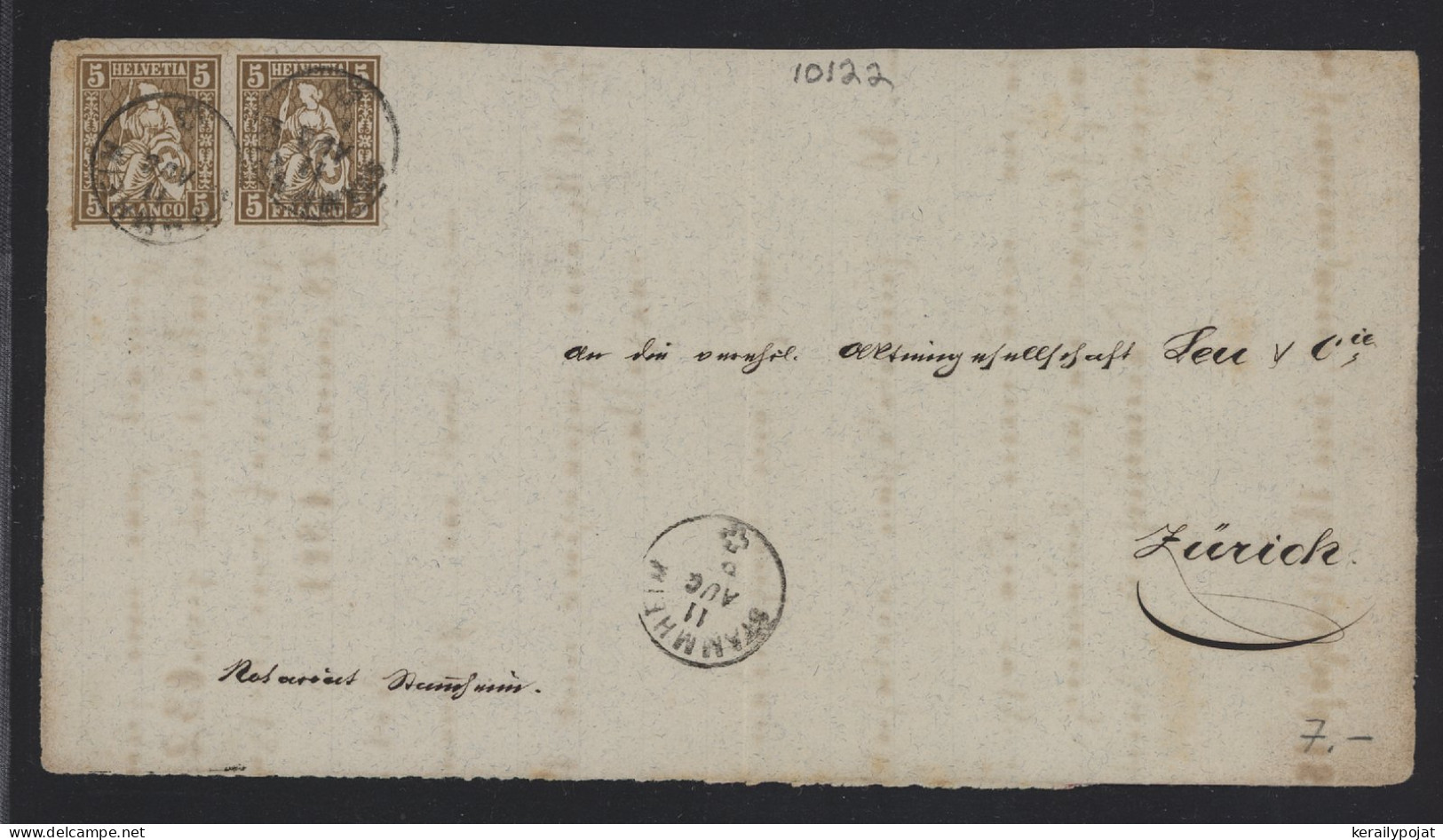 Switzerland 1861 Stammheim Letter Front__(10122) - Briefe U. Dokumente