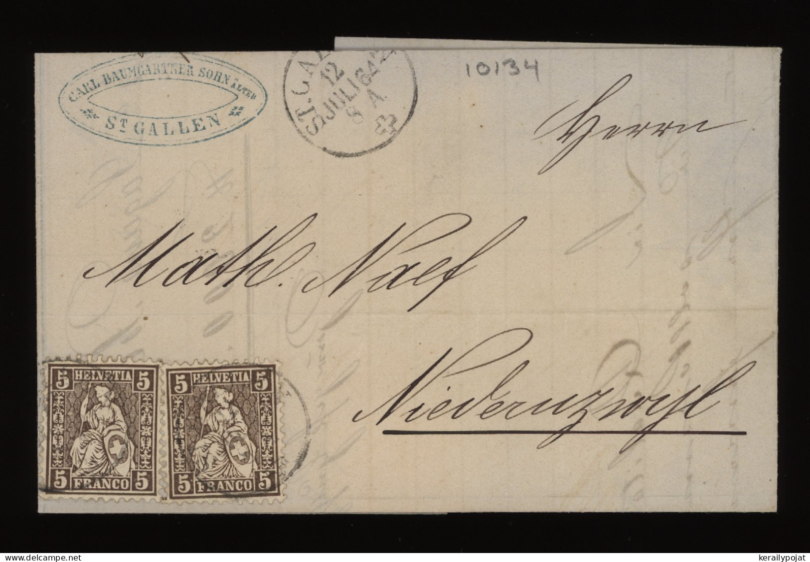 Switzerland 1864 St.Gallen Letter__(10134) - Storia Postale