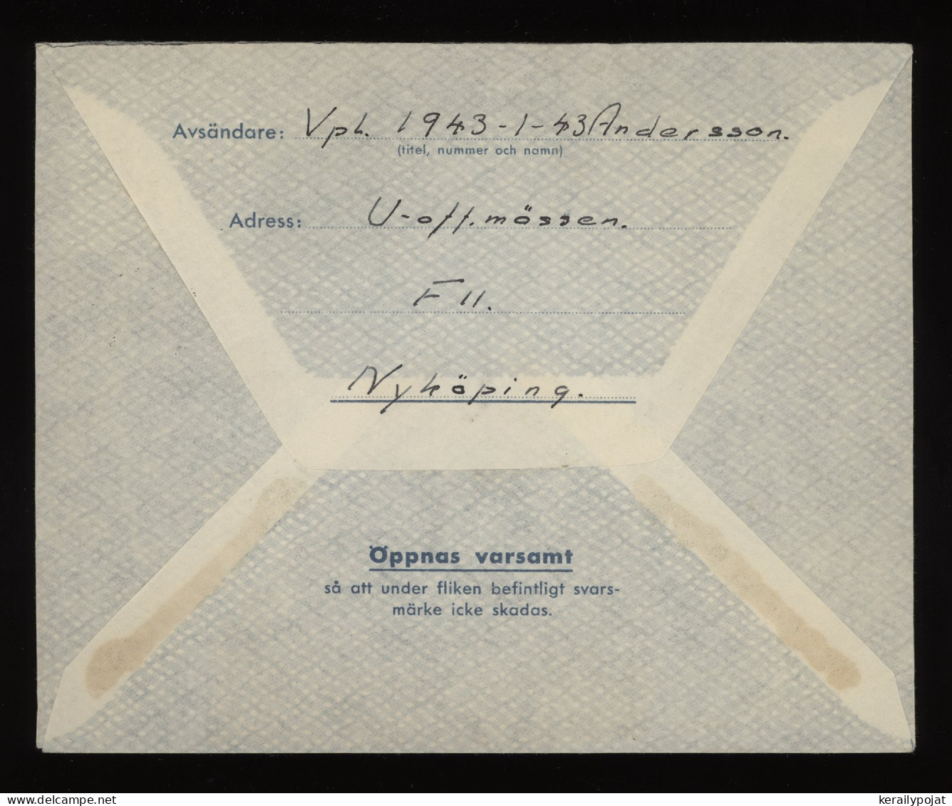 Sweden 1944 Nyköping Militärbrev__(10022) - Brieven En Documenten