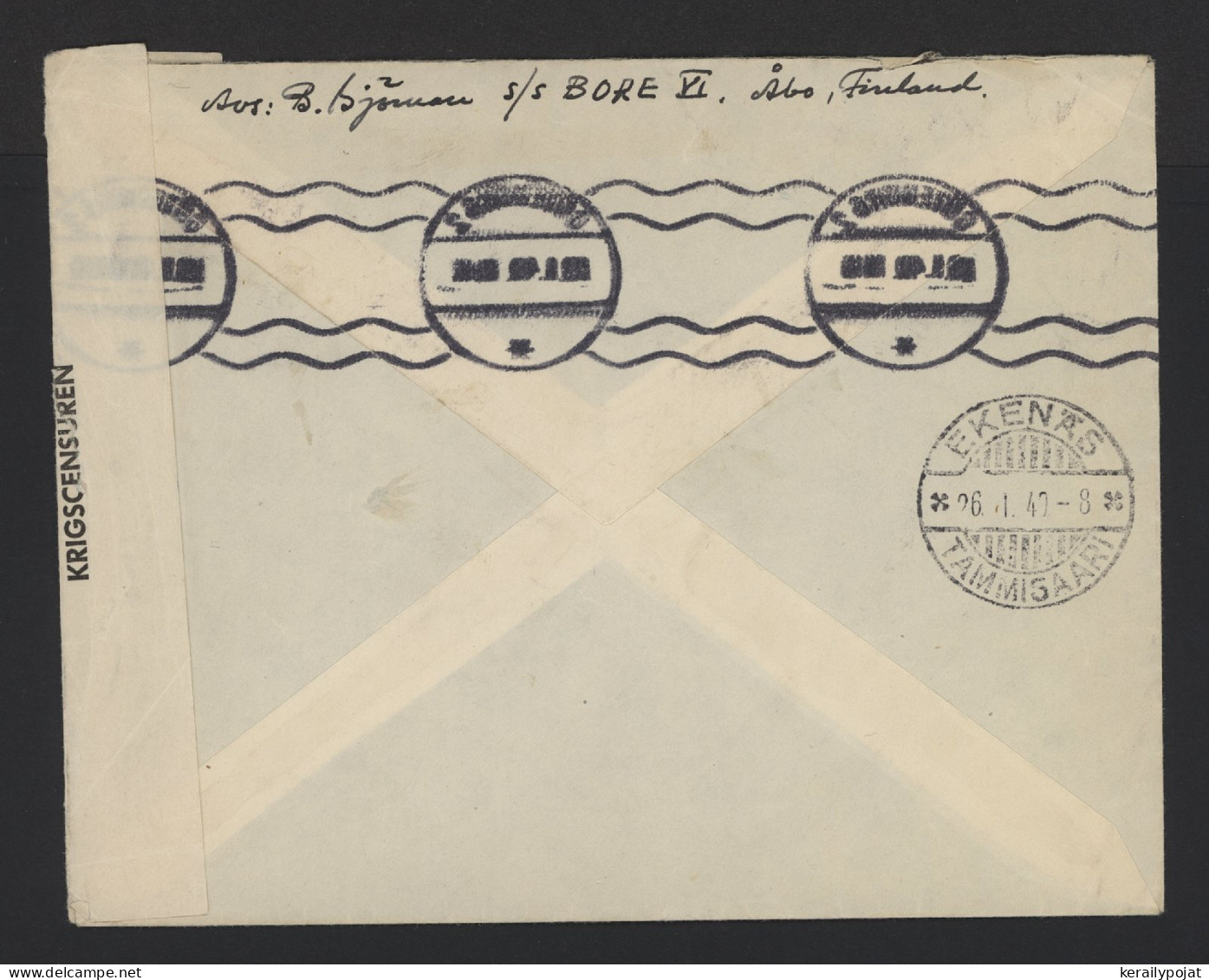 Sweden 1940 Göteborg Censored Air Mail Cover To Finland__(10330) - Briefe U. Dokumente