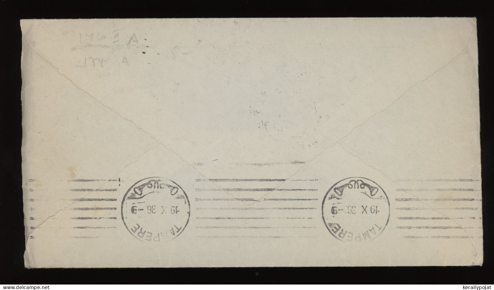 Sweden 1936 Stockholm Air Mail Cover To Finland__(12251) - Lettres & Documents