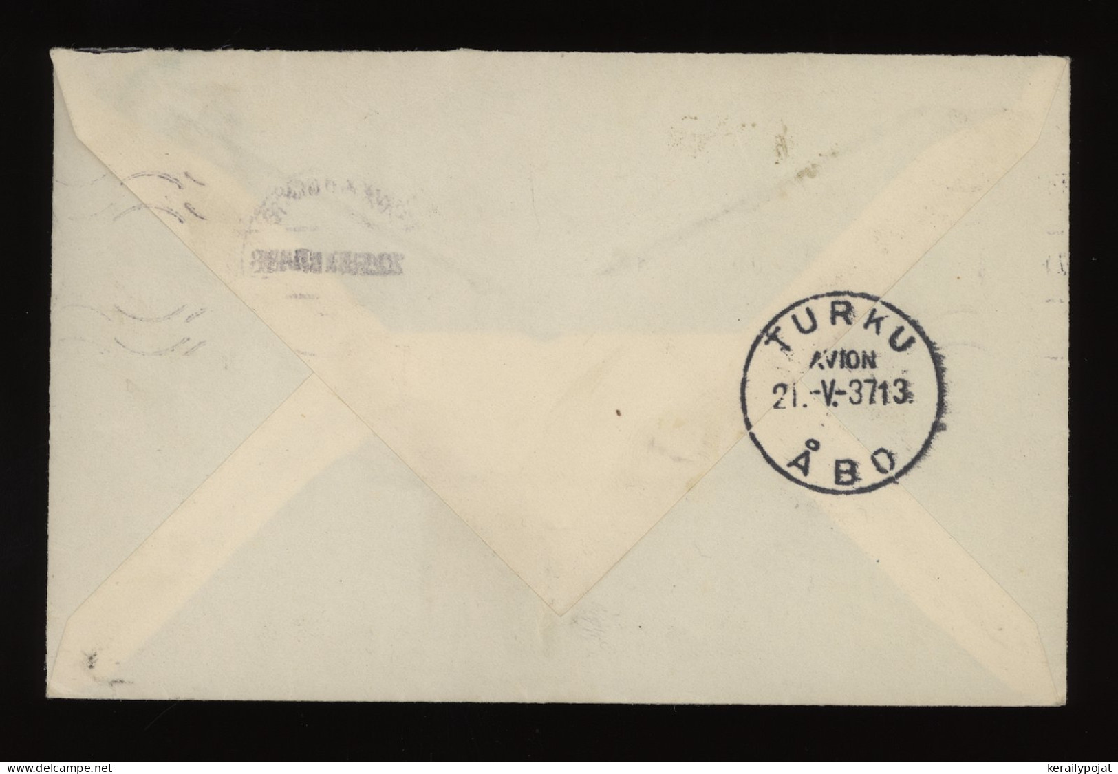 Sweden 1937 Stockholm Air Mail Cover To Finland__(12240) - Lettres & Documents