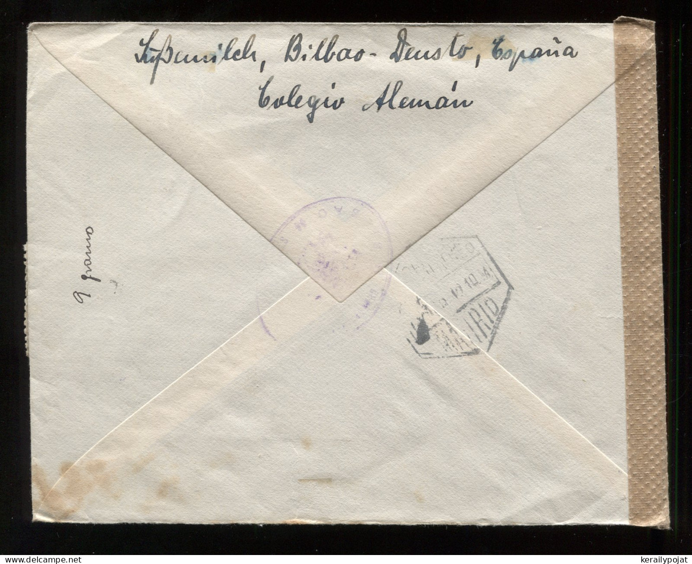 Spain 1950's Deusto Censored Air Mail Cover To Dresden__(9154) - Briefe U. Dokumente