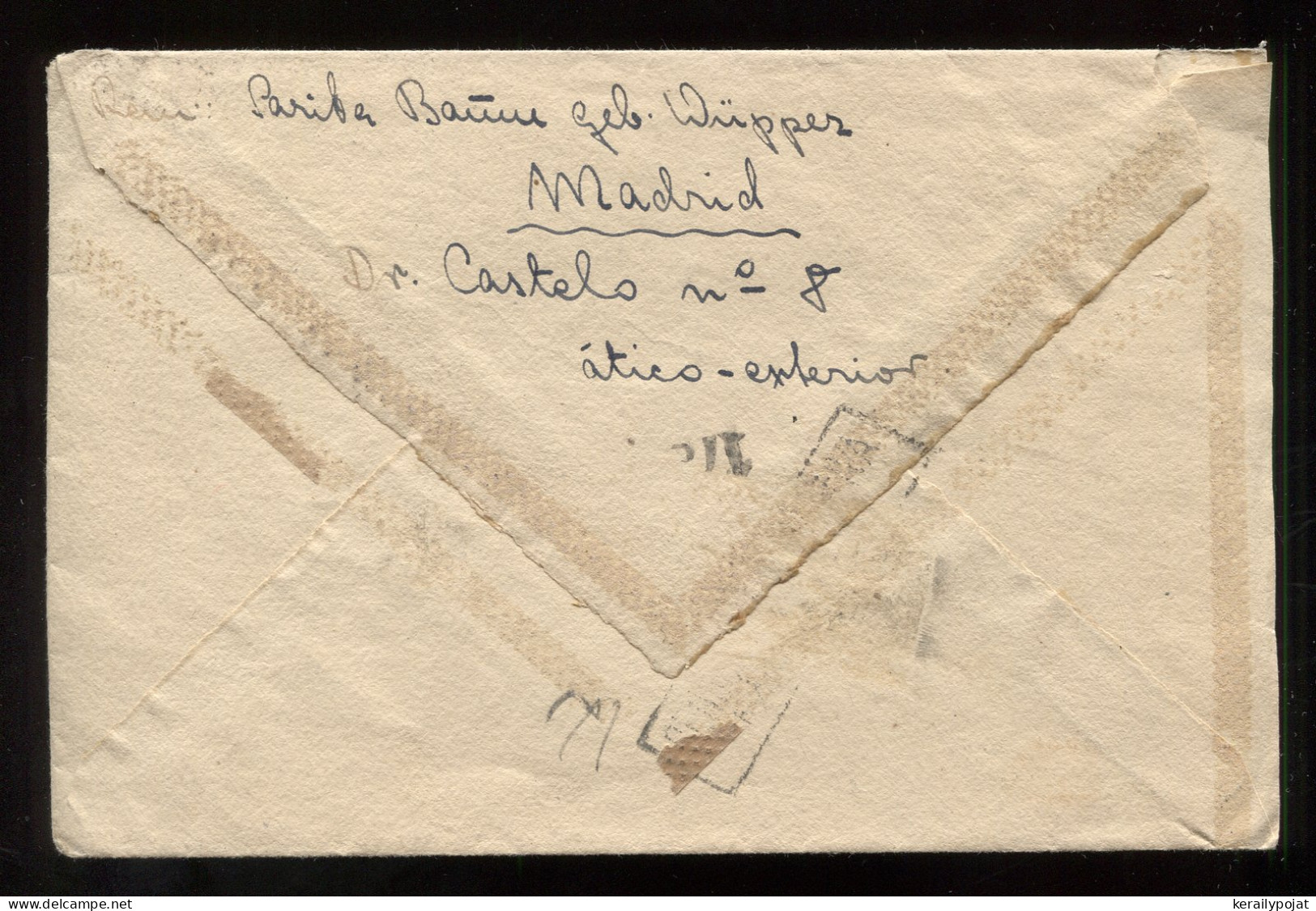 Spain 1943 Madrid Censored Air Mail Cover To Germany__(9177) - Cartas & Documentos